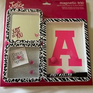 Justice Zebra Print Magnetic Trio with Pink Accents